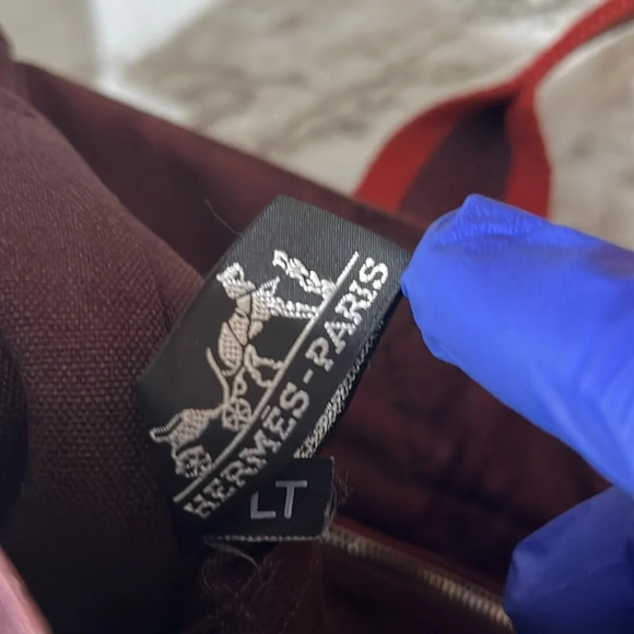 HERMES PM CANVAS TOTE BAG HAND STITCHED IN FRANCE - Picture 15 of 16